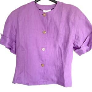 Blusa in puro lino lavanda Enrico Coveri anni '80