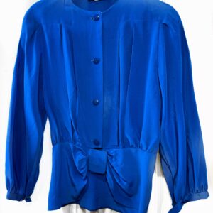 Blusa in seta cobalto anni '80 taglia M