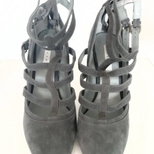 Décolleté in camoscio grigio n 40