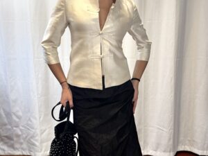 Casacca sartoriale in seta con alamari
