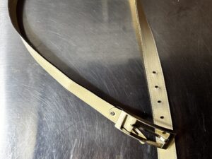 Cintura in pelle color burro