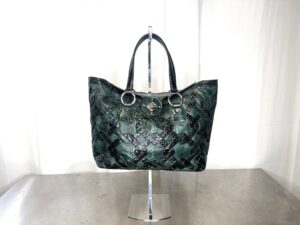Borsa shopper in pelle di cobra Tosca Blu