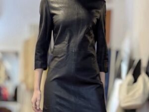 Tubino nero in pelle