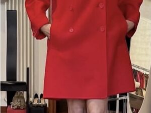 Cappotto sartoriale in puro cashmere corallo